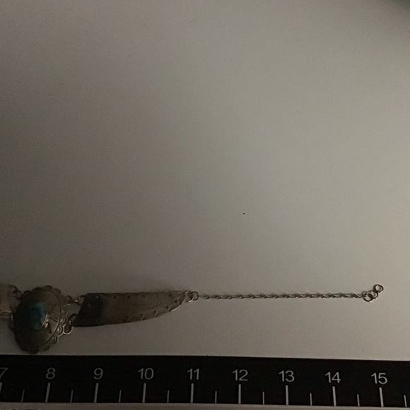 Vintage sterling silver Turquoise Concho Necklace - Picture 14 of 14